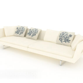 3д модель лёгкого многоместного дивана
