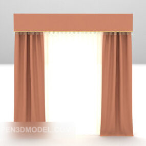 Furnitur Tirai Oranye Muda model 3d