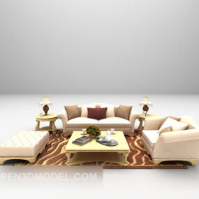 Light Sofa Large Full Sets 3d model