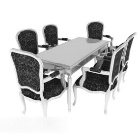 European Dinning Table Chair 3d model