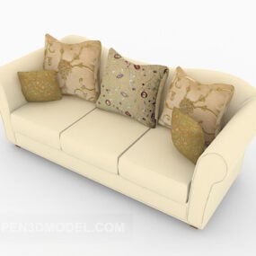 Light Three-person Sofa 3d model