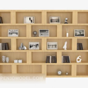 Light Wood Display Cabinet 3d model