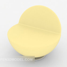 صندلی راحتی زرد روشن مدل سه بعدی