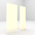 Modelo 3d de cortina de piso amarillo claro