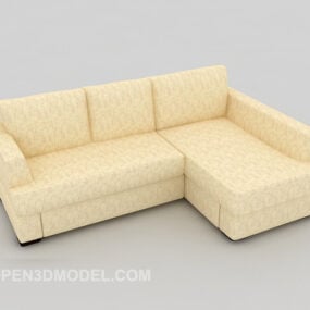 Model 3d Sofa Multi Tempat Duduk Kuning Muda