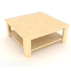 Světle žlutý jednoduchý konferenční stolek dřevěný