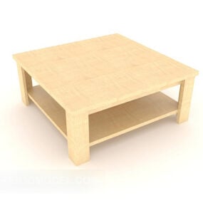 Light Yellow Simple Coffee Table Wooden 3d model