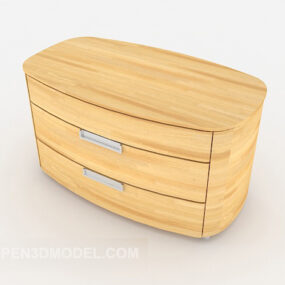 Light Yellow Wood Bedside Table 3d model