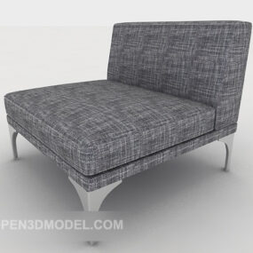 Linen Single Sofa Grey Color 3d model