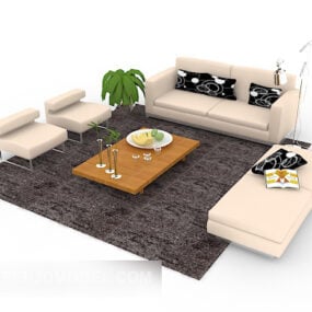 Stue moderne sett med sofa 3d-modell