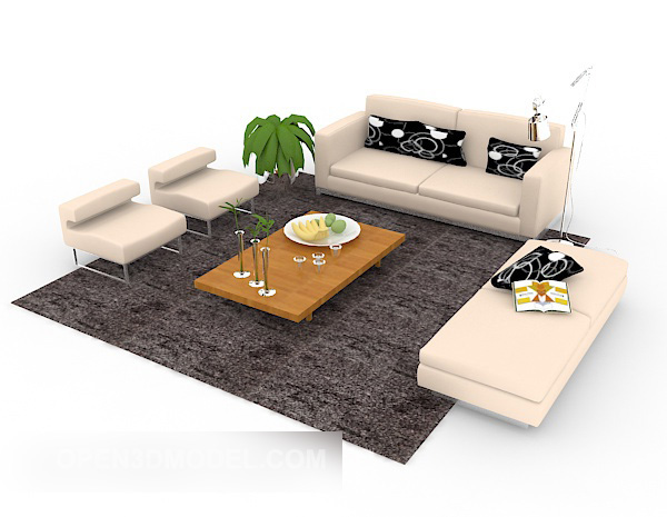 Conjunto Moderno De Sofa De La Sala De Estar Modelo 3d Gratis Max Open3dmodel 516965