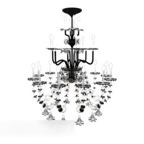 Lampadario di cristallo artigianale per soggiorno Modello 3d