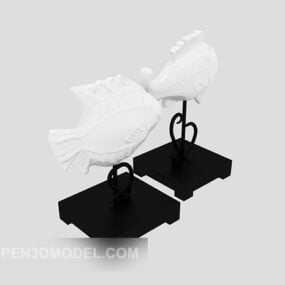 Model 3d Peralatan Makan Dekorasi Iwak Figurine