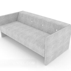 3д модель серого многоместного дивана для гостиной