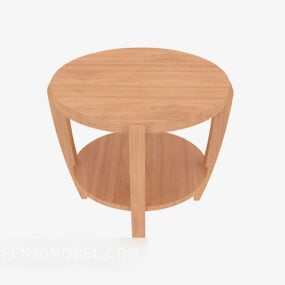 Living Room Solid Wood Sofa Side Table 3d model