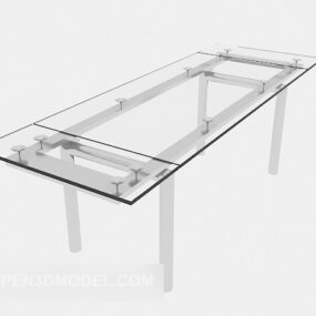 3д модель прозрачного стеклянного журнального столика для гостиной
