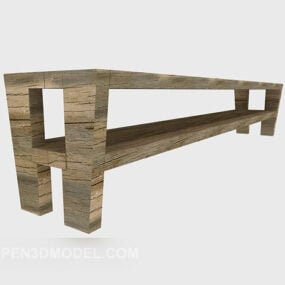 Lounge Bench Log Wood 3d-modell