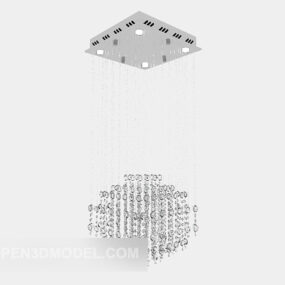 Lámpara larga con diamantes estilo gota modelo 3d
