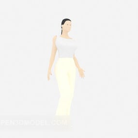 Long Hair Lady Character 3d model
