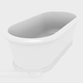 長い形の楕円形の浴槽 3D モデル