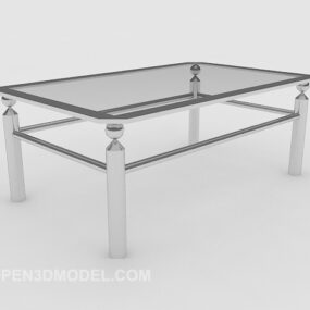 長い形のガラスのコーヒーテーブル 3D モデル