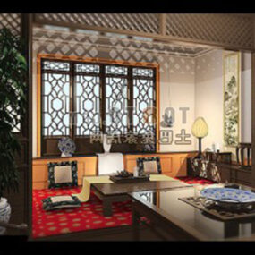 Lounge Chinese Furniture Design Interior 3d model