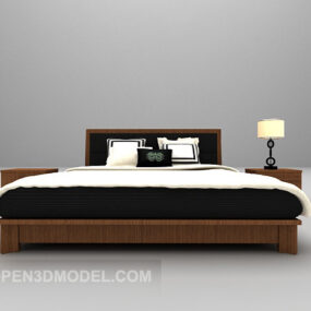 Modelo 3d de móveis de cama baixa