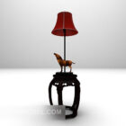 Chaise basse avec lampe de table