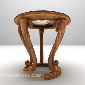 Low Stool Wooden Material 3d model