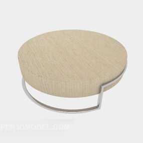 Niedriger Holztisch in runder Form, 3D-Modell