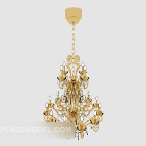 Gold Luxury Crystal Chandelier 3d model