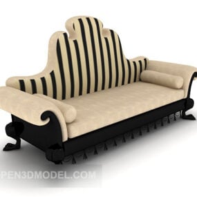 Europejska sofa wieloosobowa w stylu wielbłąda Model 3D