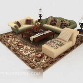Luxury European Style Combination Sofa 3d model
