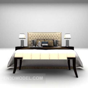 Розкішне ліжко з кушеткою 3d модель