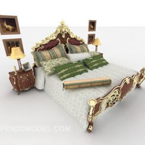 نموذج ثلاثي الأبعاد لسرير مزدوج فاخر
