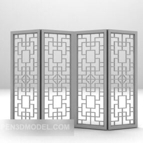 Mahogany Screen Divider Furniture 3d model
