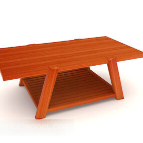 Mahogany Wooden Coffee Table 3d model