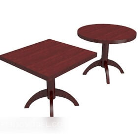 Mahogany Side Table Coffee Table 3d model