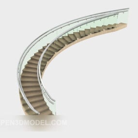 Modelo 3D da escada de vidro do shopping