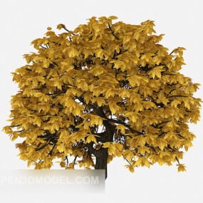 Modello 3d della foglia gialla dell'albero di acero