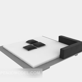 화이트 매트리스 침대 3d 모델