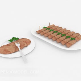 Model 3D Dekorasi Irisan Daging