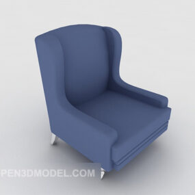 Mediterranean Blue Single Sofa 3d model