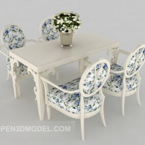 Mediterranean Four-person Dining Table 3d model