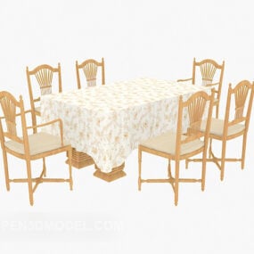 Mediterranean Furniture Table Chair 3d model