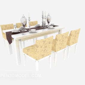 Meja Makan Sederhana Mediterania model 3d