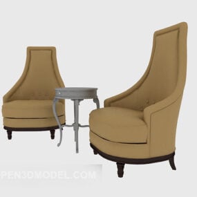 Mediterranean Simple Single Sofa 3d model