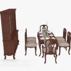 Mediterranean Dining Table Chair Cabinet