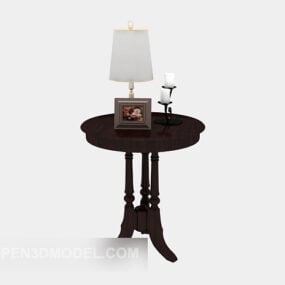 3д модель деревянного приставного столика в средиземноморском стиле