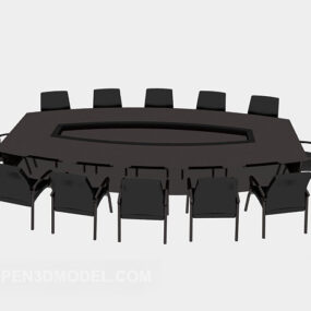 שולחן ישיבות בינוני דגם תלת מימד בסגנון מודרני